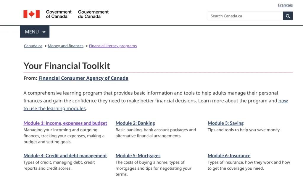 government of canada financial literacy program